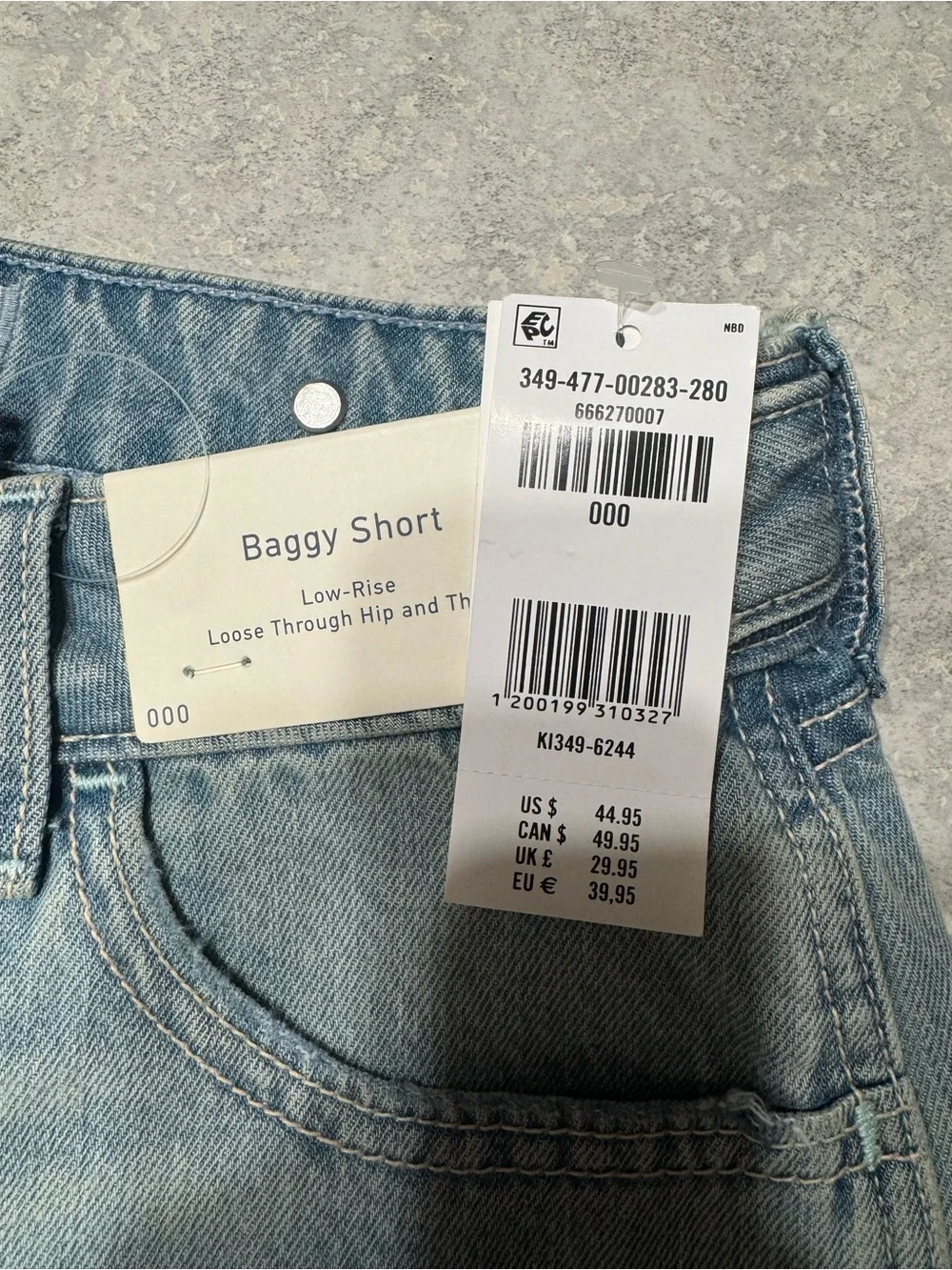 Hollister Light Blue Baggy Denim Shorts